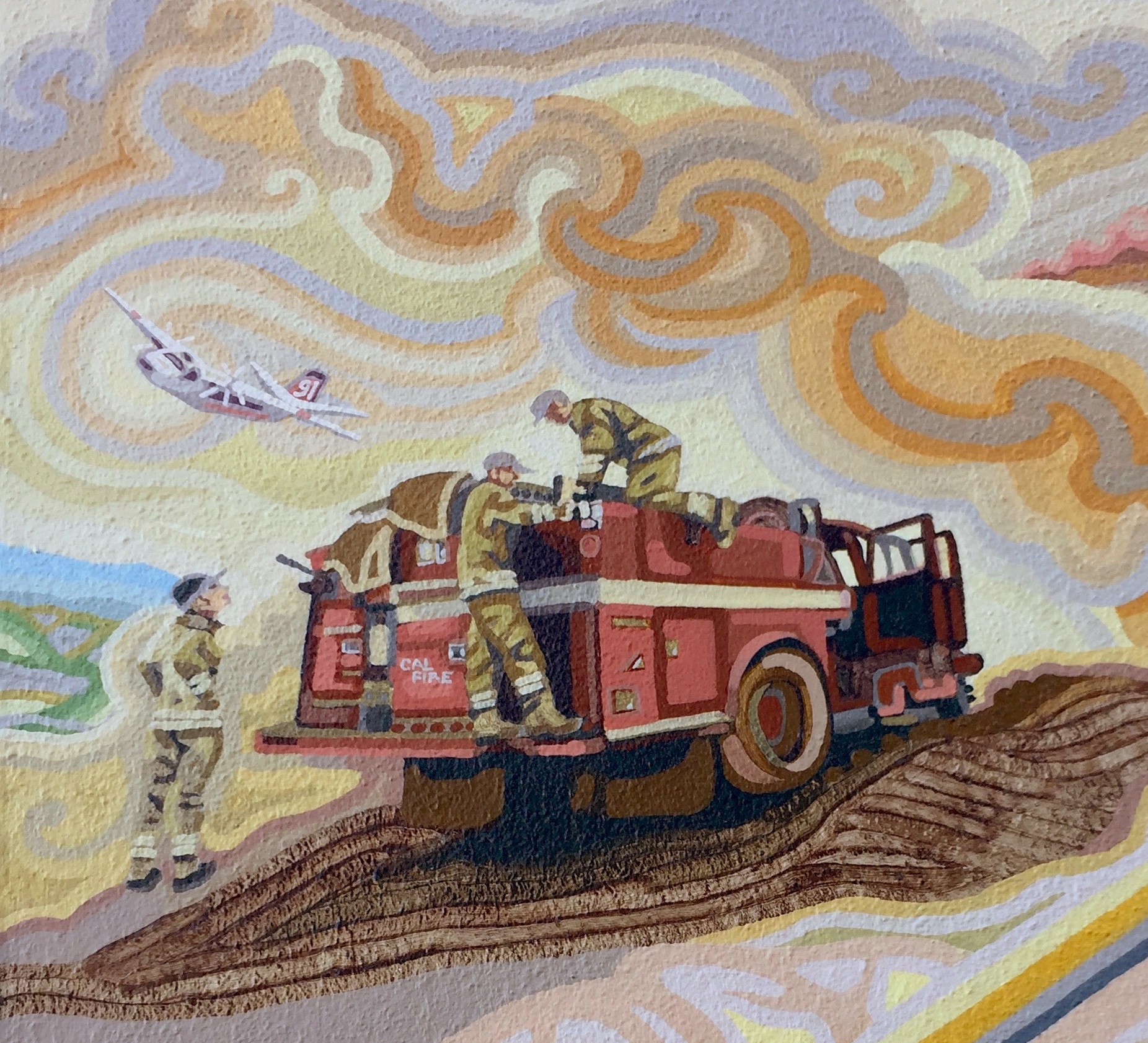 I added firefighting plane call sign 91 to the scene.